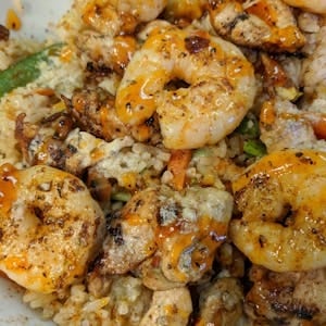 Chicken & Shrimp Rice Bowl.