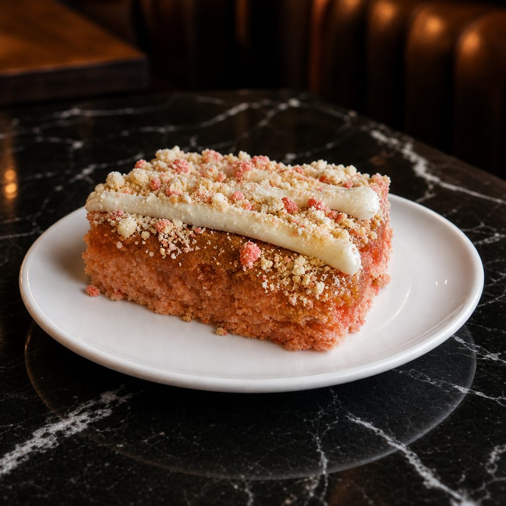 Strawberry Crunch Cake.