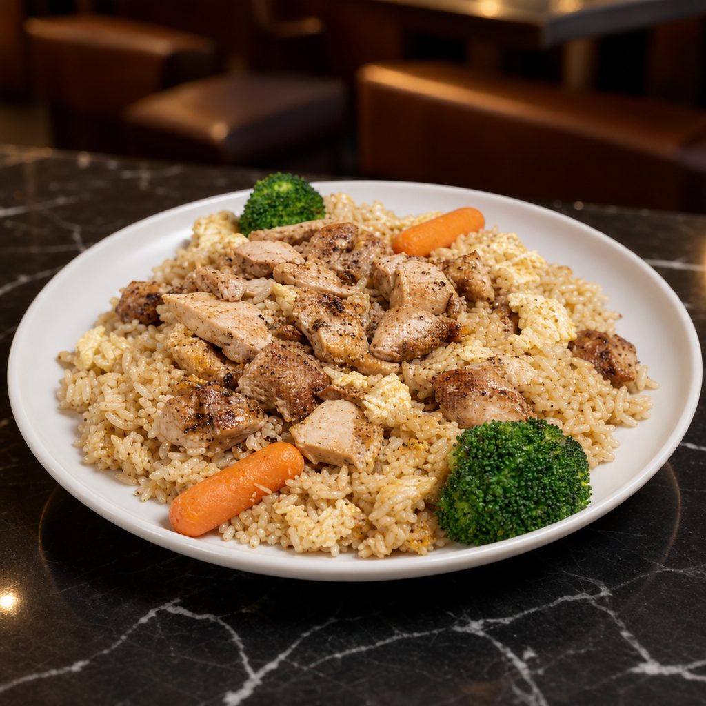Grilled Chicken Over Jasmine Rice.