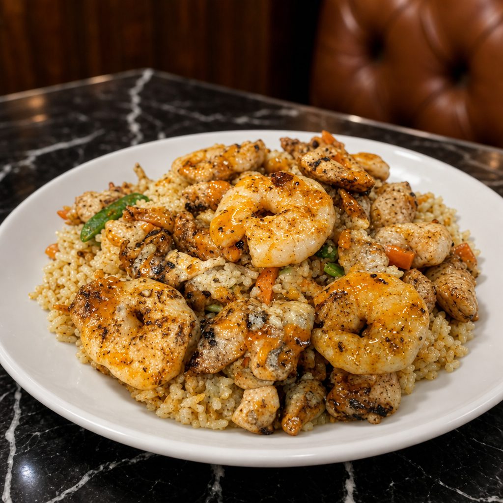 Chicken & Shrimp Rice Bowl.